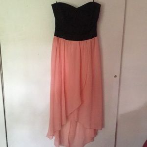 Semi formal high low pink and black dress
